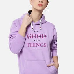 FFLIRTYGO Typography Printed Hooded Fleece Sweatshirt-picture-2