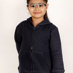 The Mom Store Kids Navy Blue Hooded Sweatshirt-image-9