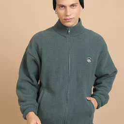 HIGHLANDER Oversized Mock Collar Drop-Shoulder Sleeves Sweatshirt-image-75