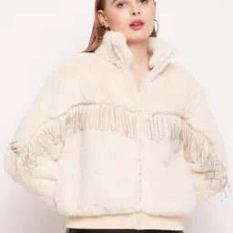 CAMLA Self Designed Mock Collar Front Open Sweatshirt-picture-21