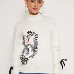 Madame Mock Collar Minnie Mouse Printed Cotton Pullover-image-8
