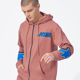 Maniac Typography Printed Hooded Cotton Front-Open Sweatshirt-picture-17