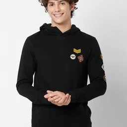 Mufti Slim Fit Hooded Full Sleeves Pure Cotton Sweatshirt-29