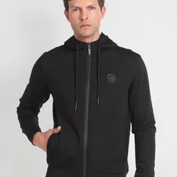 Arrow New York Hooded Neck Long Sleeve Zip Detail Front -Open Sweatshirt-picture-37