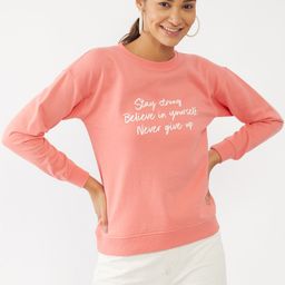 Zink London Women Pink Printed Cotton Sweatshirt-picture-12