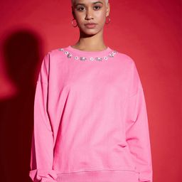 SASSAFRAS Pink Embellished Sweatshirt-image-98