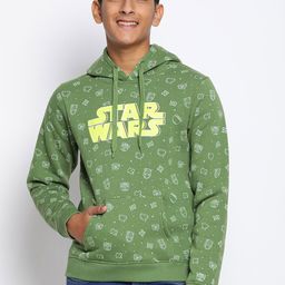 Lil Tomatoes Boys Olive Green Star Wars Printed Hooded Sweatshirt-image-84