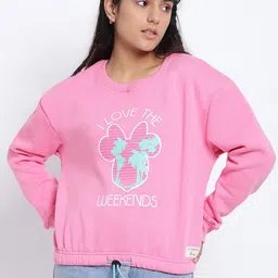 Lil Tomatoes Girls Pink Printed Sweatshirt-image-99