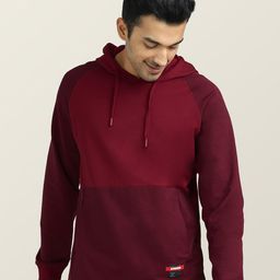XYXX Men Maroon Hooded Cotton Sweatshirt-image-51