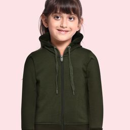 ADBUCKS Girls Olive Green Hooded Sweatshirt-29
