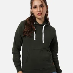 Campus Sutra Women Green Hooded Sweatshirt-picture-38