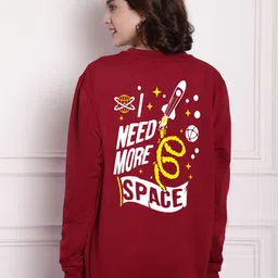 Imsa Moda Typography Printed Fleece Pullover-22