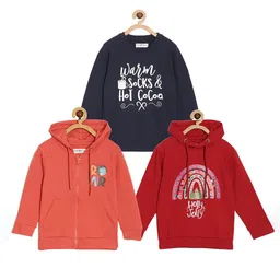 The Mom Store Kids Pack Of 3 Typography Printed Cotton Sweatshirt-39