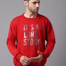 mack jonney VIMAL JONNEY Men Pack of 2 Red & Olive Printed Round Neck Fleece Sweatshirt-picture-10