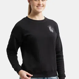 Jockey Cotton Rich Fleece Printed Sweatshirt with Drop Shoulder Styling-image-64