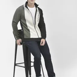 Crimsoune Club Colourblocked Front Open Sweatshirt-picture-11