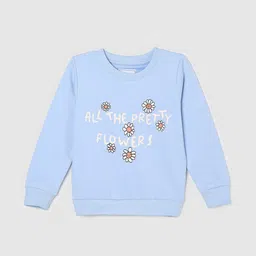 max Girls Typography Printed Pure Cotton Pullover Sweatshirt-82