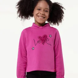 One Friday Girls Typography Printed Cotton Sweatshirt-image-2