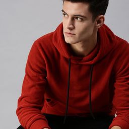 SHOWOFF Men Rust Hooded Sweatshirt-image-67