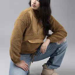 UTH by Roadster Girls Brown Solid Sweatshirt-image-17