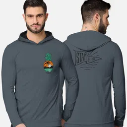BULLMER Men Grey Printed Hooded Sweatshirt-picture-56
