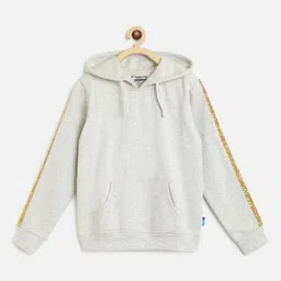 Lil Tomatoes Girls Grey Hooded Sweatshirt-image-65