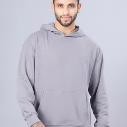 PRONK Drop Shoulder Sleeves Hooded Terry Cotton Pullover-picture-29
