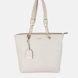 Forever Glam by Pantaloons Beige Structured Shoulder Bag-10