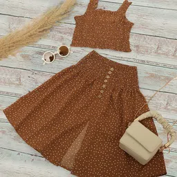 BAESD Girls Printed Top with Skirt-image-75