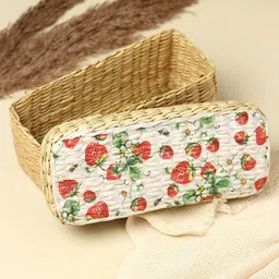 HABERE INDIA Beige & White Printed Seagrass Storage Basket-10