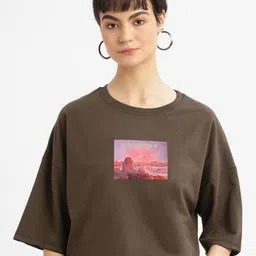 SHOWOFF Women Extended Sleeves Pockets Boxy T-shirt-image-96