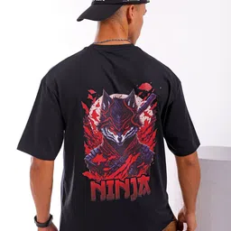 The Indian Garage Co Men Back Printed Round Neck Boxy Oversized T-shirt-image-63