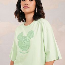 Tokyo Talkies Disney Women Mickey Mouse Printed Boxy Crop Tshirt-image-6