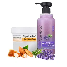 Riyo Herbs Set Of 2 Lavender Shower Gel & Scrub-Advanced Nourishing Body Butter Cream-38