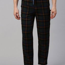 Bareblow Men Checked Mid Rise Cotton Lounge Pants-image-89