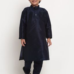 Benstoke Boys Navy Blue Solid Kurta with Churidar-picture-43
