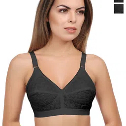 Eve's Beauty Pack Of 2 Floral Self Design Full Coverage Minimizer Bra With Side Shaper-picture-7