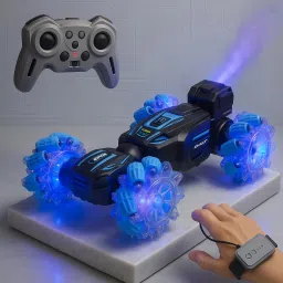Gesture Control RC Stunt Car with Smoke, Lights & 4WD Drift – RC car for Kids-image-16