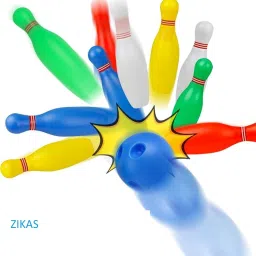 tirth Bowling Toy Set with 10 Bottles and 2 Balls Game set for Kids image 5