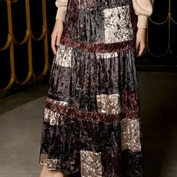 ODETTE Printed A-Line Maxi Skirt image 5