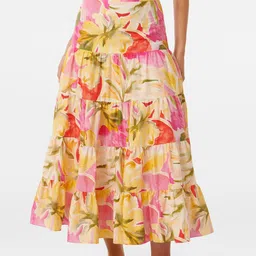 Forever New Floral Printed Flared Midi Skirt-image-40