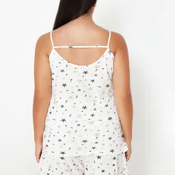 Trendyol Plus Size Conversational Printed Shoulder Straps Night suit image 3