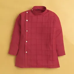BAESD Boys Checked Regular Kurta With Pyjamas image 5