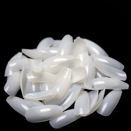 sarbeau 200-Pcs Artificial Nails Set - 100 White & 100 Transparent and 2 Nail Glue Combo Transparent, White image 4