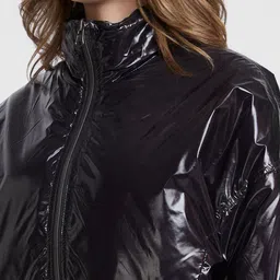 SPYKAR Mock Collar Reversible Bomber Jacket With Faux Fur Trim image 5
