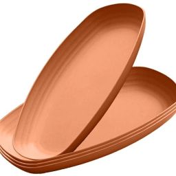 Wheat Straw Unbreakable Dinner Plates (pack of 4, orange) Tray-image-56