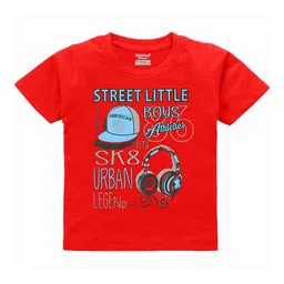 Kiddeo Boys Multicolored Set of 3 Printed Round Neck Tshirt image 2
