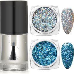 glitter eyeshadow powder & Transparent Nail paint-19