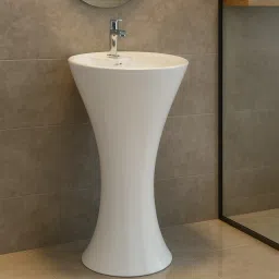 wash basin standing| Ceramic Pedestal Wash Basin|Glossy White Pedestal Basin-image-4