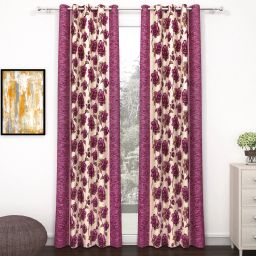 215 cm (7 ft) Polyester Semi Transparent Door Curtain (Pack Of 2)-image-9